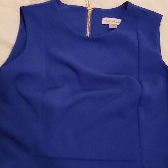 Calvin Klein Elegant Blue Sleeveless Dress Sz 8 - Picture 8 of 8